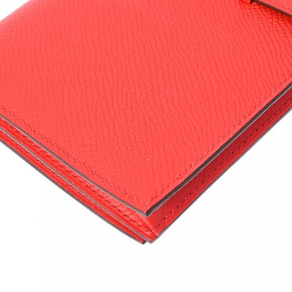 HERMES Bearn Souffl Rouge Tomato D around Vaux Epson Long Wallet - Picture 9 of 12